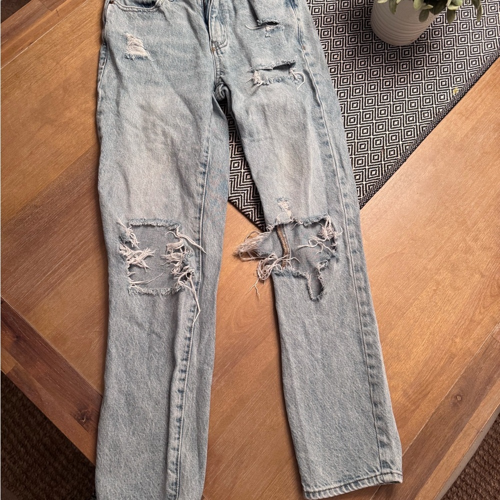Distressed Light Blue Jeans